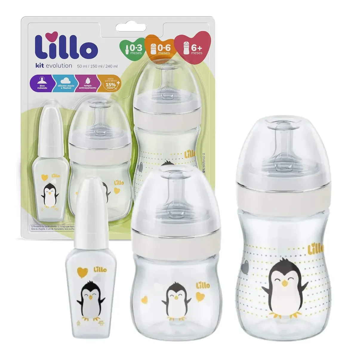 LILLO KIT 3 MAMADEIRAS EVOLUTION BRANCO
